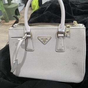 Prada Cream Leather Satchel